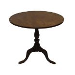 George III mahogany tripod occasional table, 80cm diameter x 70.5cm high