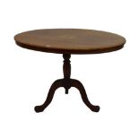 Victorian and later inlaid walnut loo table, the quartered oval top with central patera on later