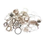 Assorted silver, white metal and other jewellery to include; rings, belcher-link chain, pendants etc