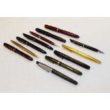 Collection of fountain pens to include; Parker, Conway Stewart, Platignum, etc