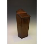 19th Century mahogany and string inlaid candle box, 45cm high