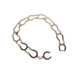 9ct gold bracelet of lucky horseshoe design, 107g approx