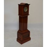 Early 20th Century French mahogany-cased dwarf longcase clock, with four-inch silvered Roman dial