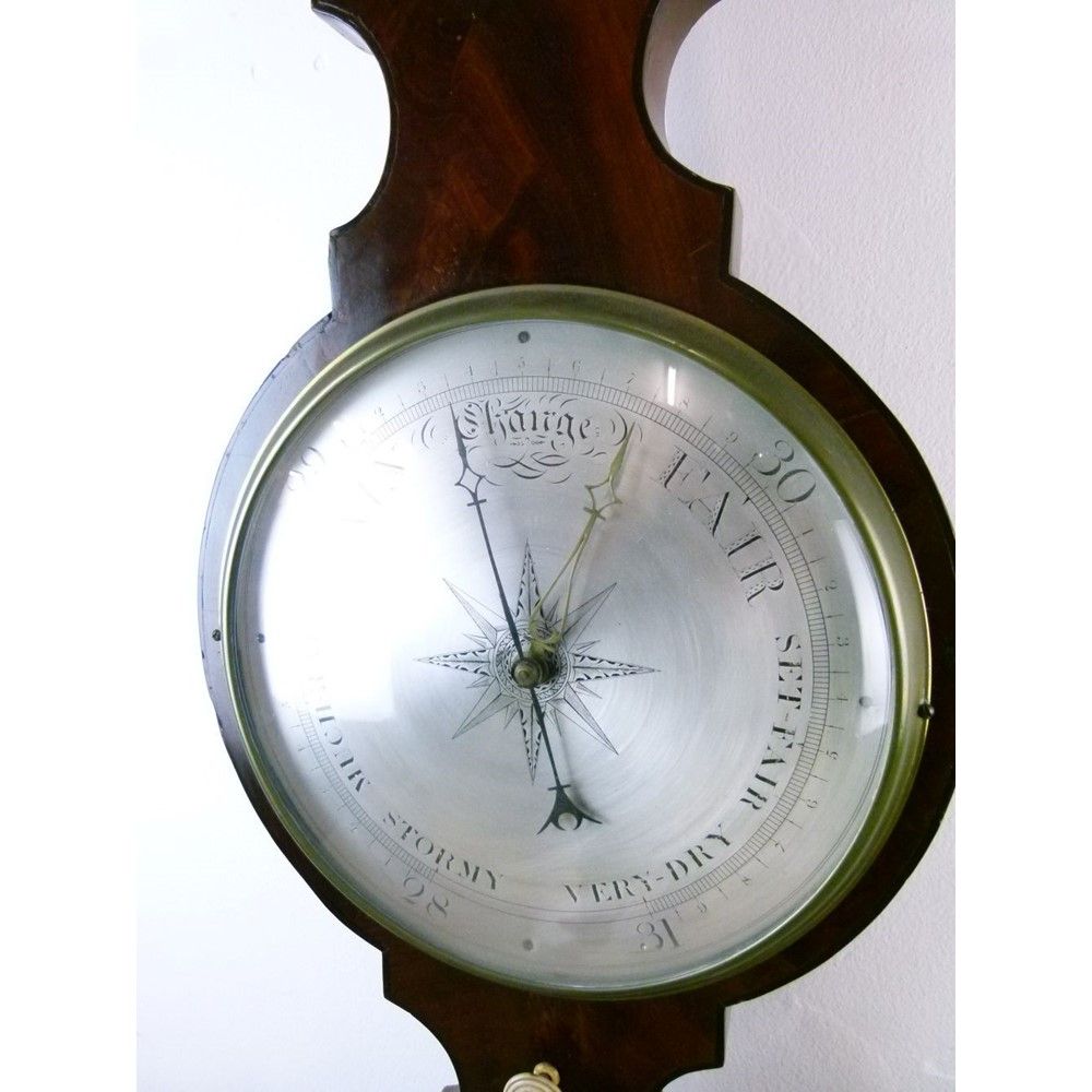 Early to mid 19th Century mahogany wheel barometer, W.Tasker, High Street, Banbury, the 10-inch - Bild 4 aus 10