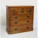 Late Victorian Scottish style walnut chest of drawers fitted eight drawers, 121cm wide x 118cm