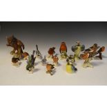Group of assorted porcelain bird figurines to include Goebel (17)