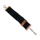 Yellow metal-mounted black fabric strap stamped 15ct