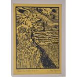 John Stops - Lino print - Pembrokeshire Hedgerow I, No.1/8, signed and dated 1977, 40cm x 30cm,
