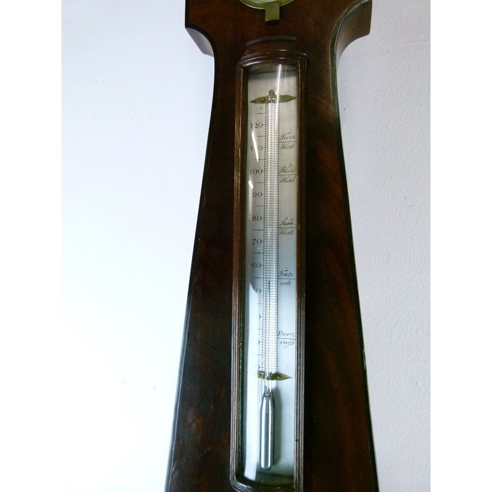 Early to mid 19th Century mahogany wheel barometer, W.Tasker, High Street, Banbury, the 10-inch - Bild 3 aus 10