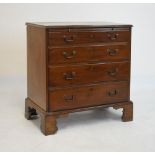 Small George III mahogany chest of drawers with brushing slide, 74cm x 43cm x 80cm high