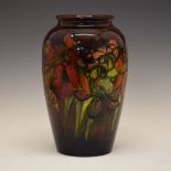 WITHDRAWN - Moorcroft Pottery - large flambé-glazed Orchid pattern ovoid vase, with impressed