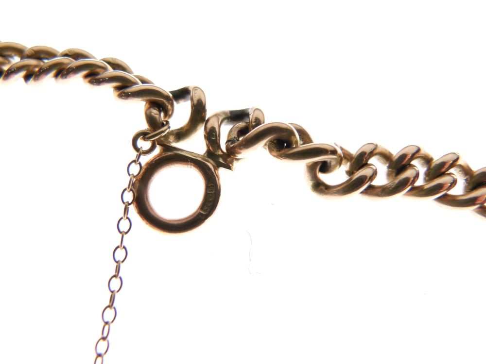 9ct gold curb link bracelet with padlock clasp, 45g approx - Image 5 of 5