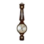 Early to mid 19th Century mahogany wheel barometer, W.Tasker, High Street, Banbury, the 10-inch