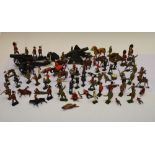Quantity of Britain's and others hand painted lead military figures, approximately 50+