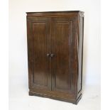 Oriental hardwood two door wardrobe, 107cm wide x 36cm deep x 172cm high