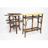 Two bamboo occasional tables