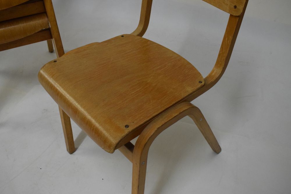 Set of four bentwood beech stacking chairs - Image 4 of 5