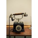Early 20th Century Swedish table telephone, 'Rikstelefon', 26.5cm high
