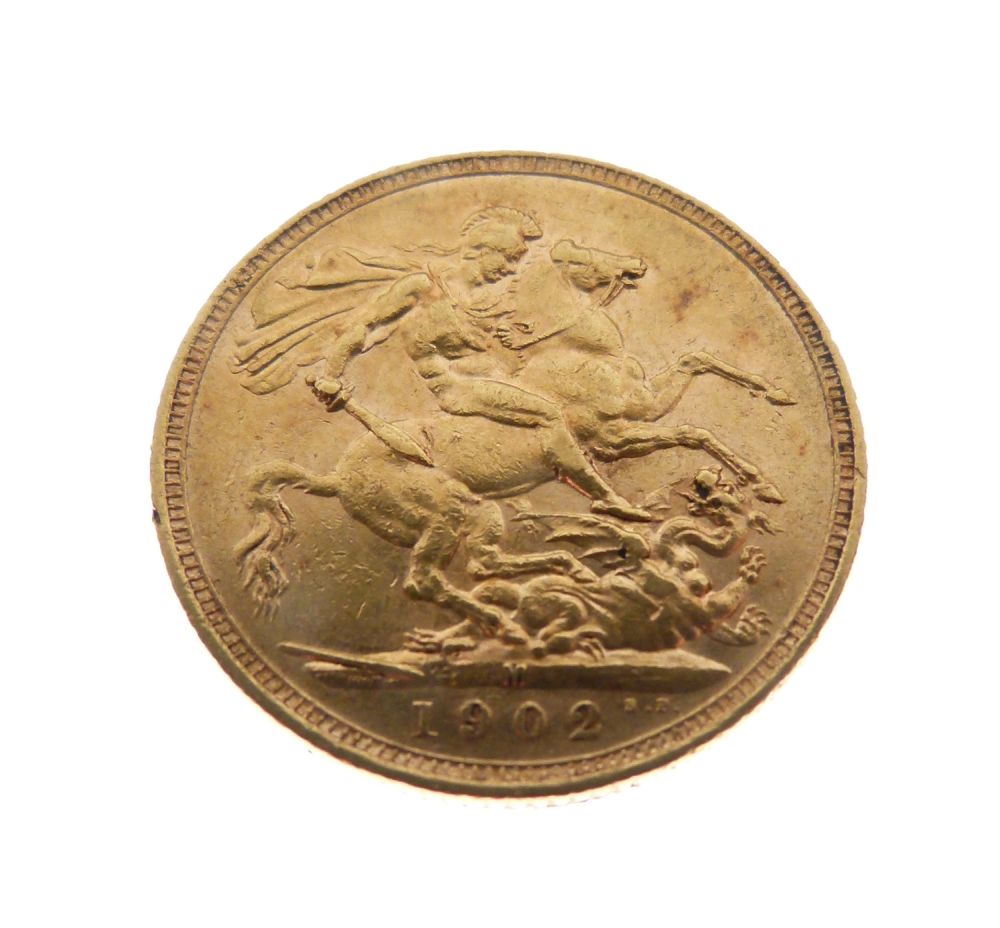 Gold Coin - Edward VII sovereign, 1902