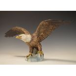 Large Goebel figure of a fish eagle or osprey with wings outstretched, CV104, 1969, 50.5cm across