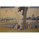 Seventeen Japanese woodblock prints, framed, mounted, unframed examples, various subjects