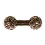 Marius Hammer - Norwegian white metal brooch of filigree design, stamped verso M. Hammer Bergen 830,