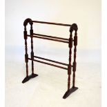 Mahogany finish towel rail, 64cm wide