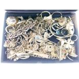 Large collection of silver white metal and other jewellery to include rings, bangles, earrings,