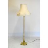 Brass standard lamp with good quality shade