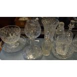 Assorted glassware and lead crystal to include; boxed Brierglass wine glasses, four decanters,