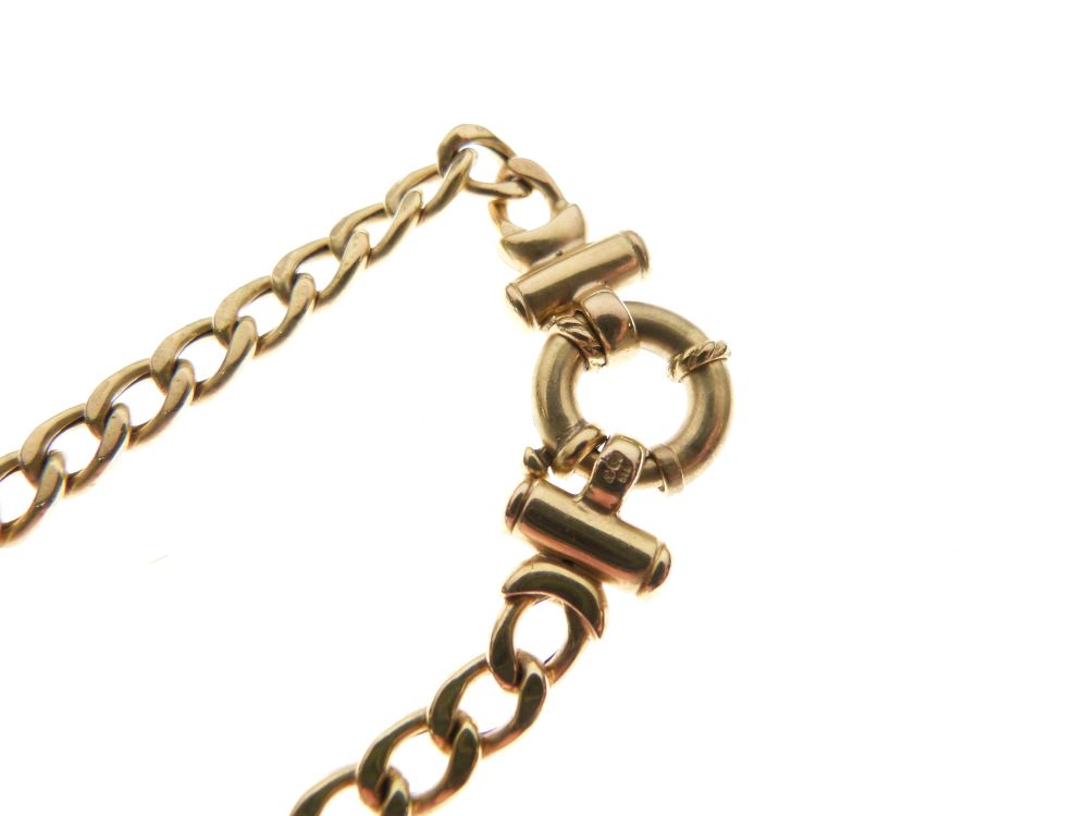 9ct gold necklace of filed curb link design, 50cm long approx, 13.5g approx - Image 2 of 3