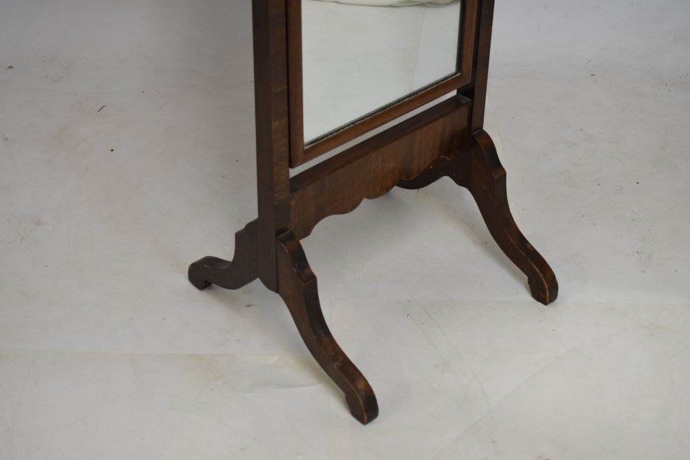 Mid 20th Century mahogany framed cheval mirror, 158cm high x 43cm wide - Image 2 of 4