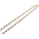 9ct gold necklace of filed curb link design, 52cm long approx, 21.5g approx