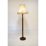 Reproduction mahogany standard lamp with shade, 182cm high