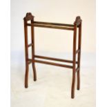 Late 19th/early 20th Century mahogany towel rail, 63.5cm wide