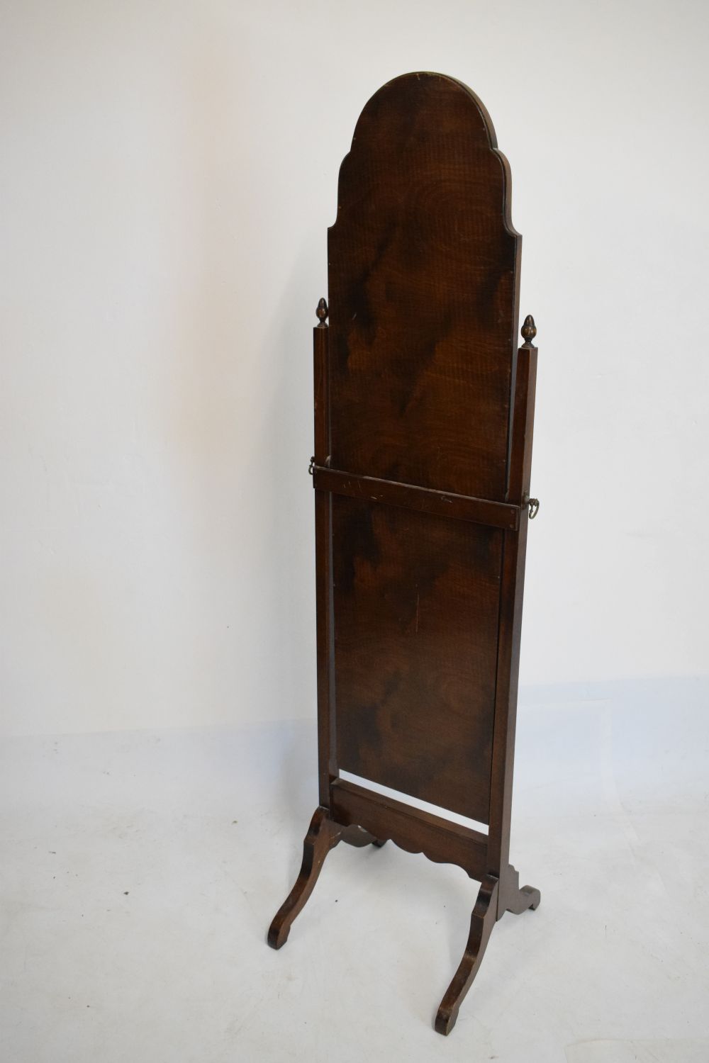 Mid 20th Century mahogany framed cheval mirror, 158cm high x 43cm wide - Image 4 of 4