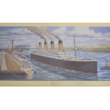 Simon Fisher - Limited edition coloured print - 'Ready for trials - Titanic at Belfast, April 1912',