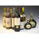 Wine & Spirits - Chateau les Rigalets 1999, seven further bottles of white wine, bottle of Mateus