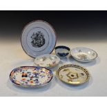 Quantity of 18th/19th Century English porcelain including a pink lustre decorated transfer printed