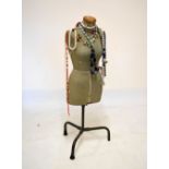'Singer' vintage dressmakers or tailors dummy, on tubular tripod base, 118cm high, together with a