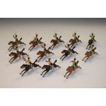 Group of twelve Lively Lucotte hand-painted lead military figures, all on horseback