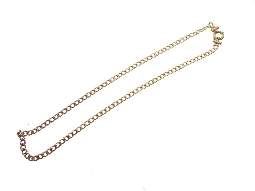 9ct gold necklace of filed curb link design, 50cm long approx, 13.5g approx - Image 3 of 3