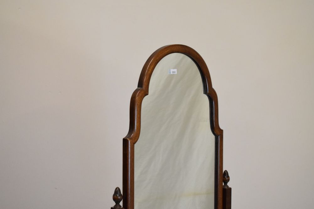 Mid 20th Century mahogany framed cheval mirror, 158cm high x 43cm wide - Image 3 of 4