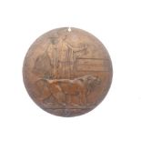 World War I death penny/plaque for Joseph Kestiton, 12cm diameter