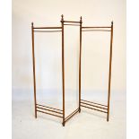 Turned ash dressing screen frame of tubular design approximately 175cm wide x 159cm high