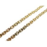 9ct gold fancy link necklace, 52.5cm long, 38.8g approx