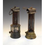 Hardy Patent Pick Co. Ltd, Sheffield Davy lamp, 23cm high, together with a miners lamp marked '
