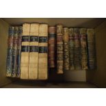 Books - Quantity of 19th Century leather bound books to include three volumes of Shakespeare,