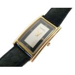 Gucci - Gold-plated wristwatch of rectangular design, 7-jewel movement, case back stamped externally