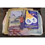 Case containing a selection of printed ephemera to include; Coronation booklet, Theatre programs,